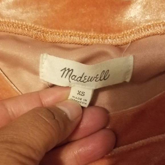 Madewell Rose/Blush Velvet Tee Shirt Size XS Color Orange - Picture 3 of 5